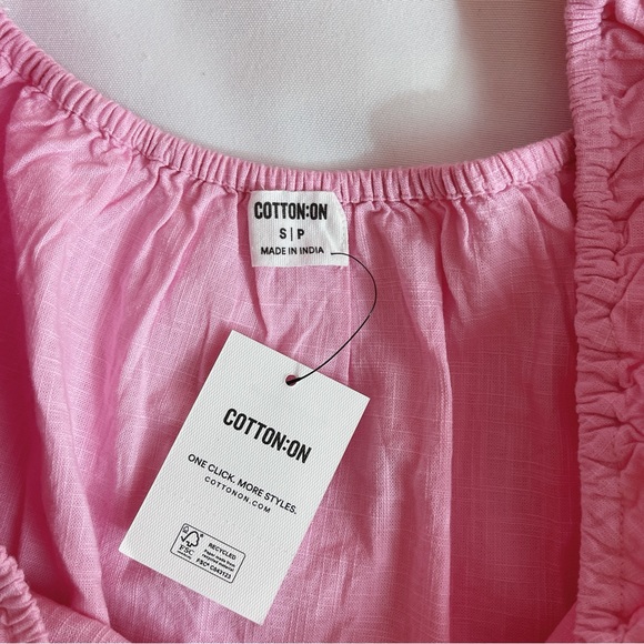 Cotton On Harlow Full Sleeve Pink Mini Dress 🎀🤍🔲 - Picture 5 of 10